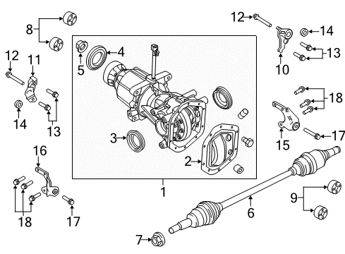 2010 Lincoln MKT Axle Components - Rear Diagram