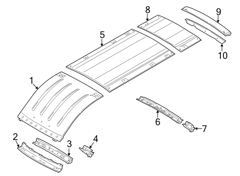 2023 Ford E-Transit Reinforcement - Roof Panel Diagram for CK4Z-6150244-A