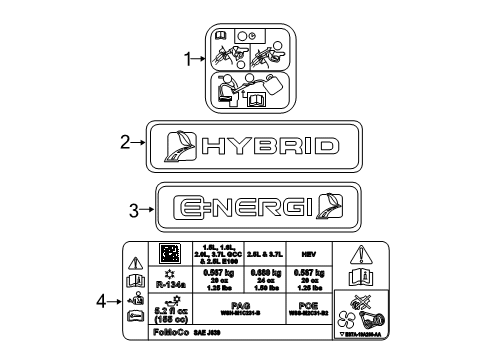 2014 Ford Fusion Information Labels Diagram