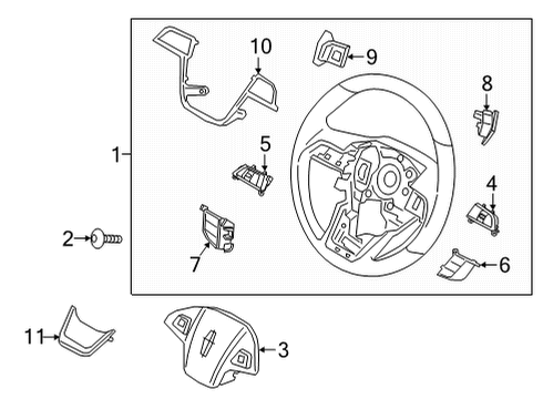 2021 Lincoln Nautilus Switch - Gearshift Selector Diagram for GP5Z-3F884-BA