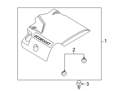 2014 Ford Explorer Engine Appearance Cover Diagram 3 - Thumbnail