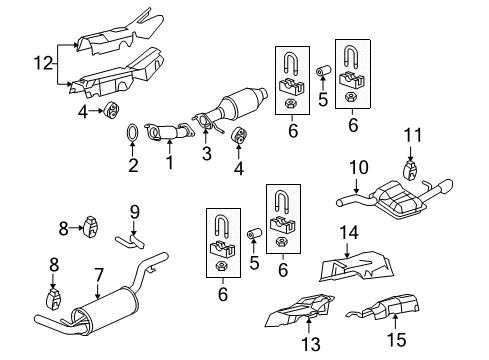 2008 Ford Focus Front Muffler Assembly Diagram for 8S4Z-5230-C