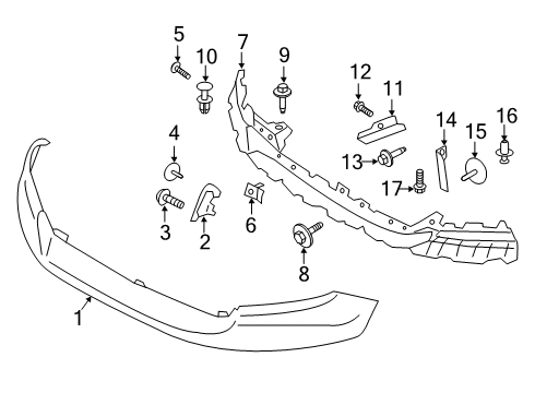 2023 Ford Ranger Bumper & Components - Front Diagram