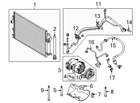 2012 Ford Focus Tube - Compressor Line Diagram for BV6Z-19E631-A