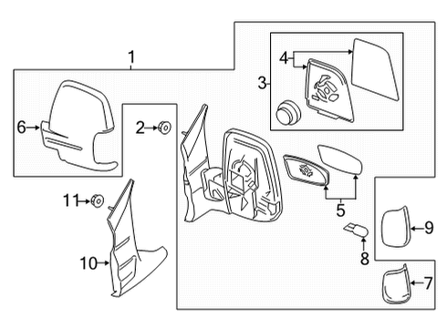 2023 Ford Transit-350 Outside Mirrors Diagram 2 - Thumbnail