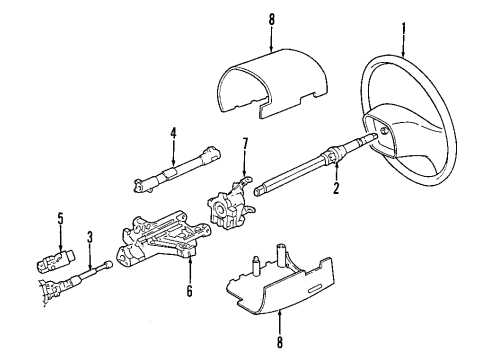 2009 Ford E-350 Super Duty Steering Column & Wheel, Steering Gear & Linkage Diagram 1 - Thumbnail