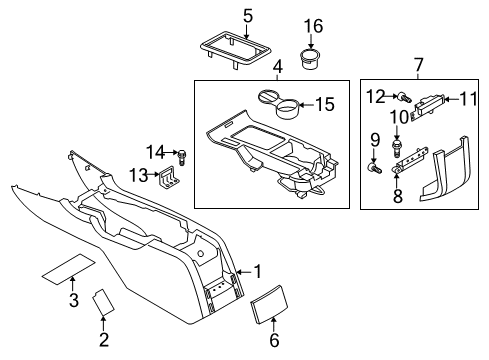 2013 Ford Mustang Console Diagram 1 - Thumbnail