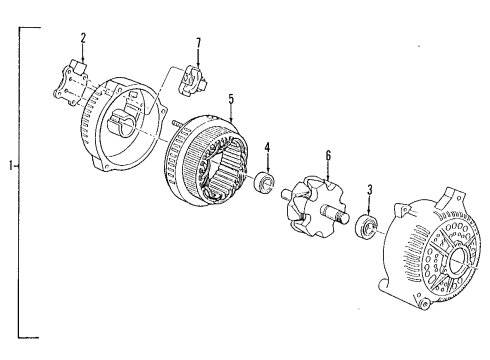 1999 Ford Windstar Alternator Diagram for XF2Z-10V346-ACRM