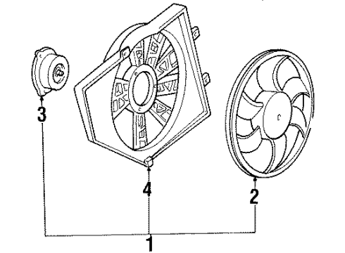 1998 Mercury Tracer Cooling System, Radiator, Water Pump, Cooling Fan Diagram 1 - Thumbnail