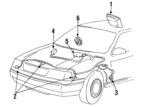 1995 Mercury Sable Driver Inflator Module Diagram for F54Y54043B13D