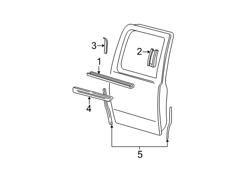 2001 Ford F-150 Exterior Trim - Rear Door Diagram 2 - Thumbnail