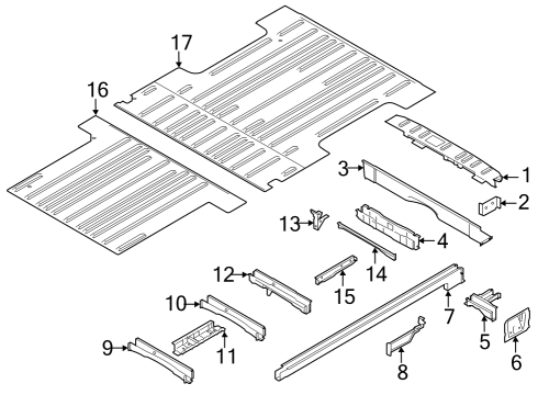 2022 Ford E-Transit Rear Floor & Rails Diagram 1 - Thumbnail