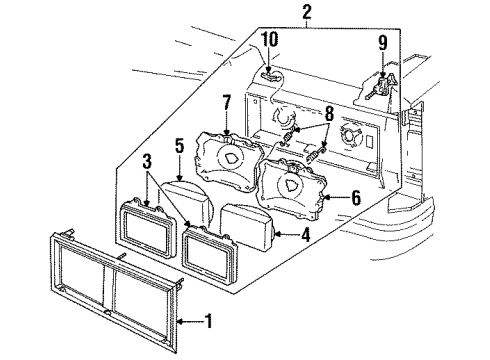 1988 Lincoln Town Car Headlamps Diagram