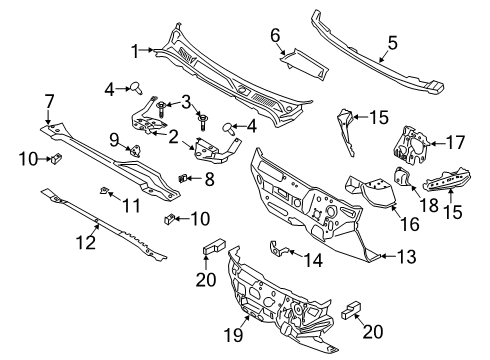 2022 Lincoln Corsair Cowl Diagram