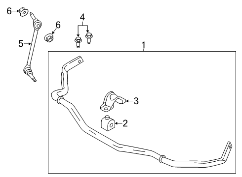 2019 Ford Mustang Stabilizer Bar & Components - Front Diagram