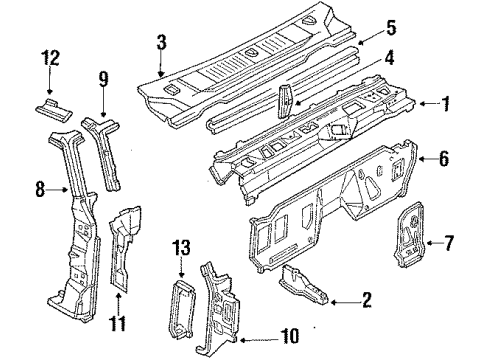 1985 Ford Bronco Cowl Diagram