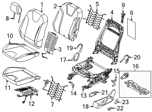 2015 Ford Focus Cover Assembly - Seat Back Diagram for H1EZ-5864417-AA