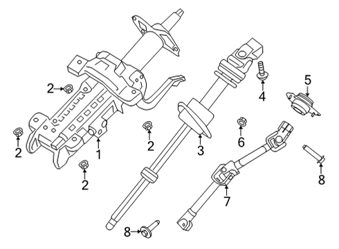 2021 Ford Bronco Steering Column & Wheel, Steering Gear & Linkage Diagram 2 - Thumbnail