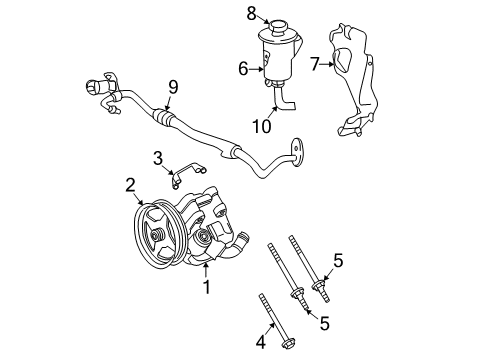 2003 Mercury Mountaineer Reservoir Assembly Diagram for 1L2Z-3A697-BB