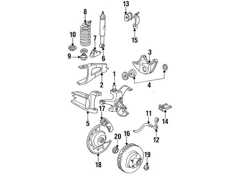 1994 Ford F-150 Splash Shield Diagram for F6TZ-2K005-EA