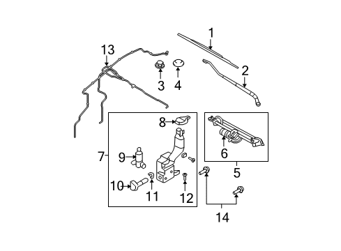 2007 Ford Edge Windshield - Wiper & Washer Components Diagram