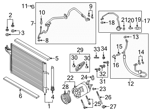 2017 Ford Escape Clutch Assembly - Compressor Diagram for CV6Z-19D786-B