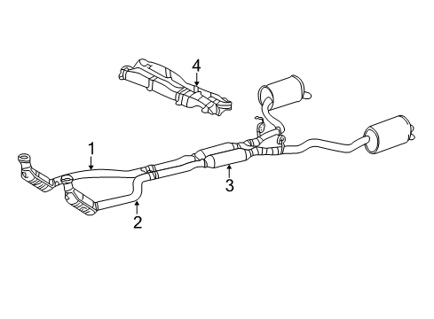 2002 Ford Thunderbird Exhaust Muffler Diagram for 1W6Z-5230-AA