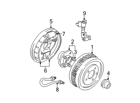 2005 Mercury Sable Rear Brakes Diagram 4 - Thumbnail