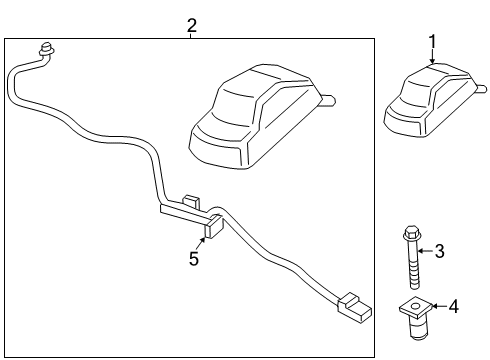 2022 Ford F-350 Super Duty Roof Lamps Diagram 1 - Thumbnail