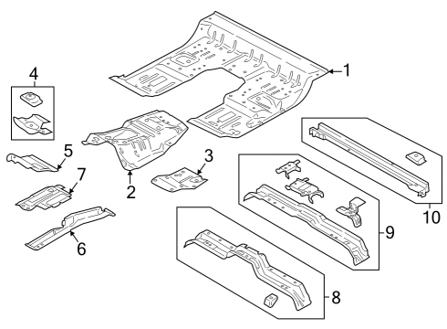 2024 Ford F-250 Super Duty CROSS MEMBER ASY - REAR SEAT Diagram for PC3Z-15107A94-A