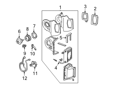 2004 Ford Explorer Sport Trac A/C Evaporator & Heater Components Diagram