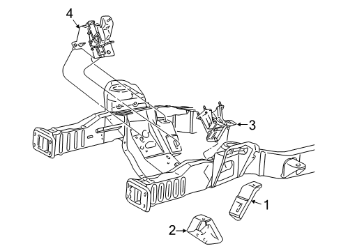 2002 Ford E-350 Econoline Club Wagon Engine & Trans Mounting Diagram 2 - Thumbnail