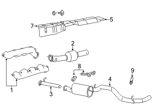 2000 Ford F-250 Super Duty Bracket - Exhaust Brake Support Diagram for 6C3Z-5260-AA