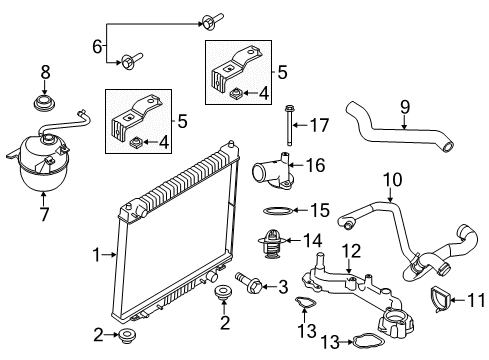 2014 Ford E-250 Radiator & Components Diagram 2 - Thumbnail