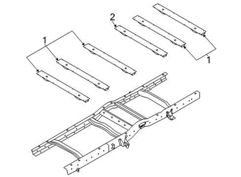 2018 Ford E-350 Super Duty Crossmembers & Components Diagram 1 - Thumbnail