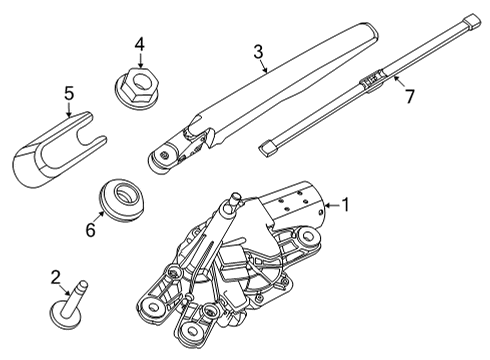 2021 Ford Mustang Mach-E Wiper & Washer Components Diagram