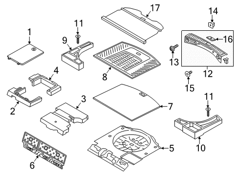 2013 Ford Escape Insulator - Luggage Compartment Diagram for CJ5Z-7811168-A