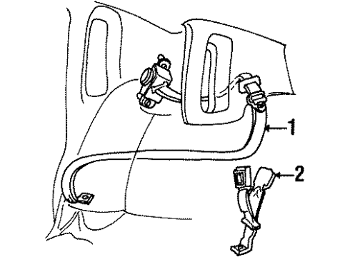 1991 Lincoln Town Car Belt & Buckle Assembly Diagram for FOVY5460044J