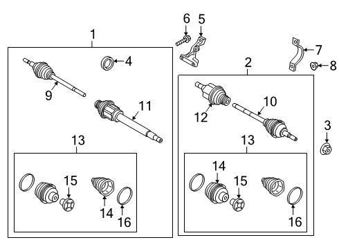 2019 Ford Transit Connect Kit - CV Joint Repair Diagram for DV6Z-3B436-H