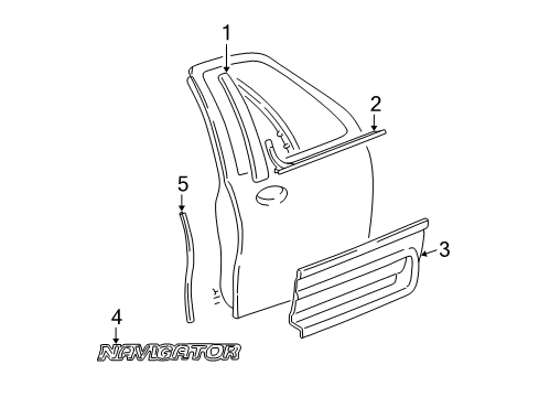 2004 Lincoln Navigator Exterior Trim - Front Door Diagram