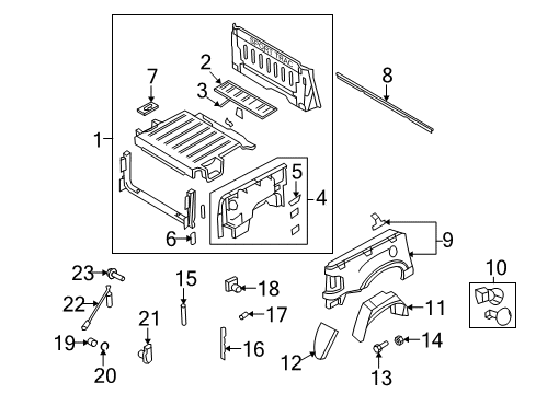 2008 Ford Explorer Sport Trac Shield - Splash - Wheelhouse Diagram for 1L2Z-7828371-AA