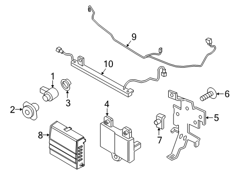 2020 Ford Ranger Parking Aid Diagram 1 - Thumbnail