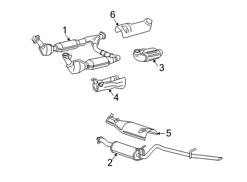 2005 Lincoln Navigator Catalytic Converter Assembly Diagram for 4L7Z-5E212-AB