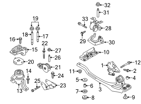 2010 Ford Escape Engine & Trans Mounting Diagram 2 - Thumbnail