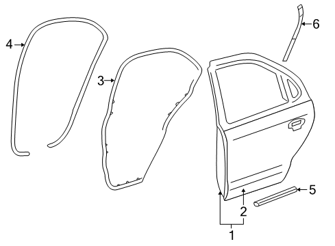 2008 Ford Taurus Weatherstrip Diagram for 5G1Z-5425324-AB