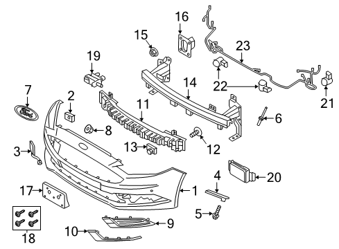 2018 Ford Fusion Front Bumper Diagram