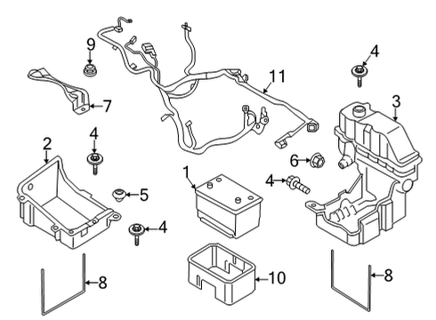 2022 Ford F-350 Super Duty CABLE ASY - BATTERY TO BATTERY Diagram for LC3Z-14300-Y