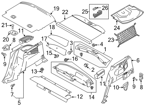 2014 Ford C-Max Interior Trim - Rear Body Diagram