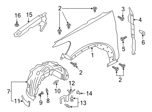 2021 Ford Explorer PANEL ASY - COWL SIDE Diagram for LB5Z-7802038-B