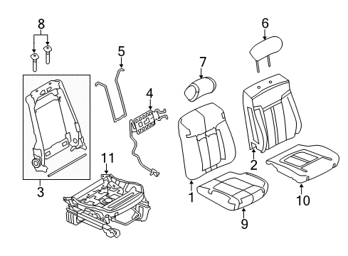 2011 Ford F-150 Seat Cushion Cover Assembly Diagram for DL3Z-1562901-AB